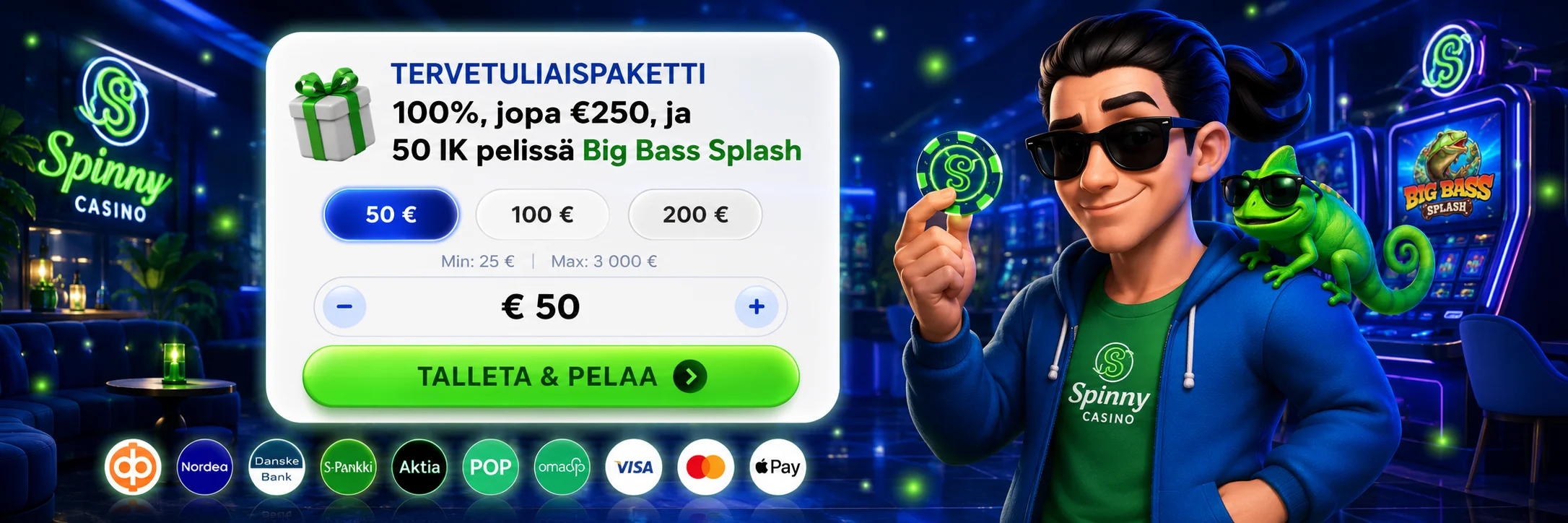Spinny Casino — home hero